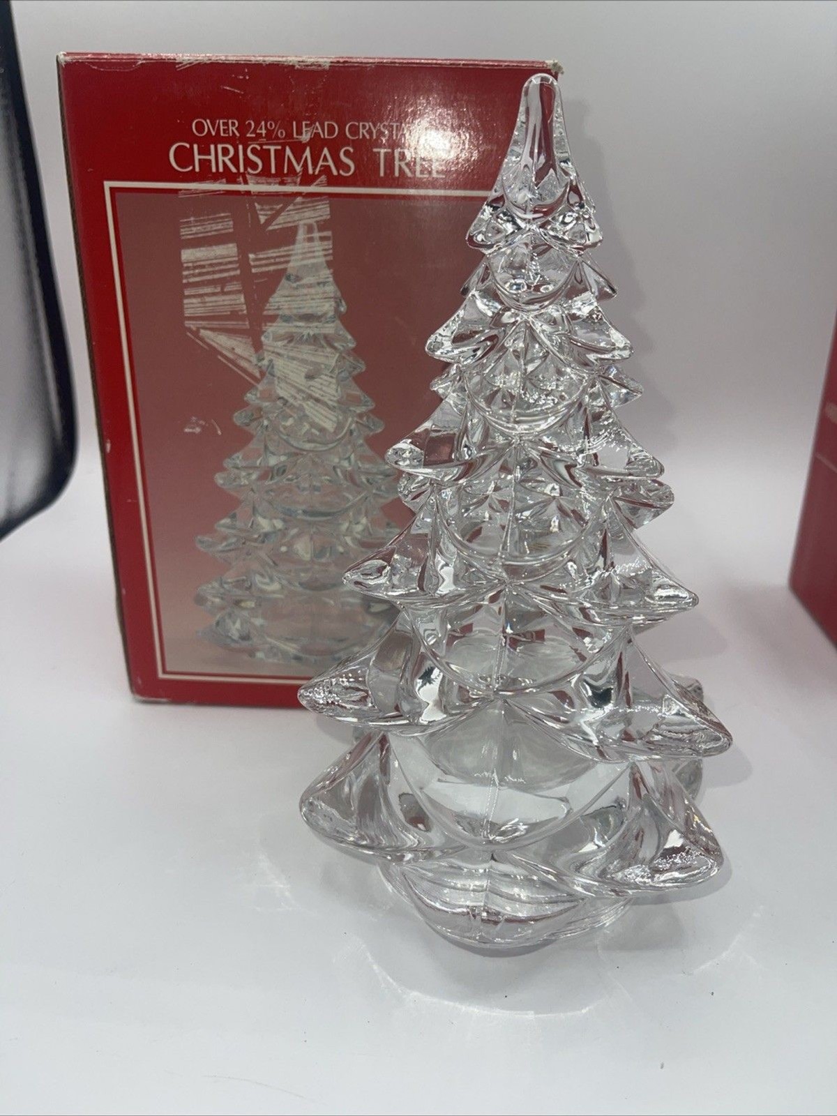Toscany Collection 8” Christmas Tree Over 24% Lead Crystal Glass Tree W/ Box
