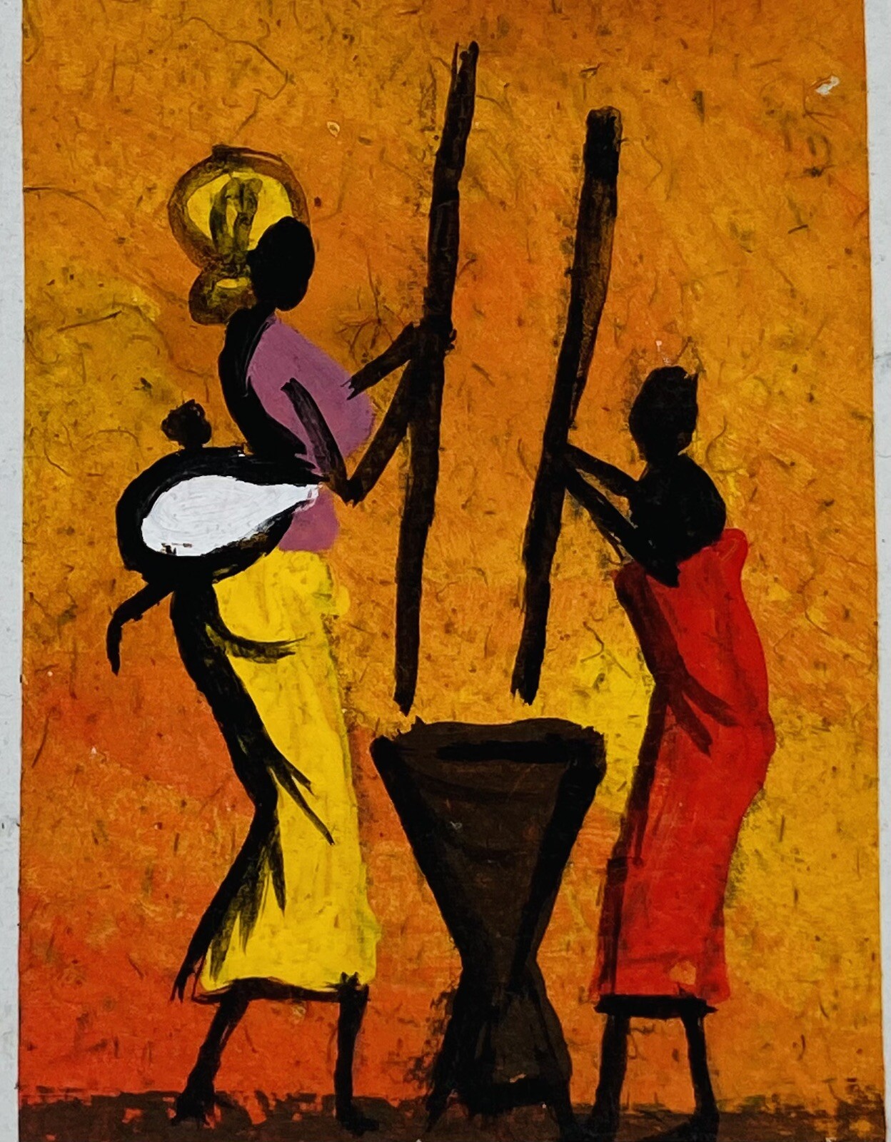 Vintage Handcrafted Paper Greeting Card Indigenous Mother & Newborn Cooking P1 Vintage Handcrafted Paper Greeting Card Indigenous Mother & Newborn Cooking P1