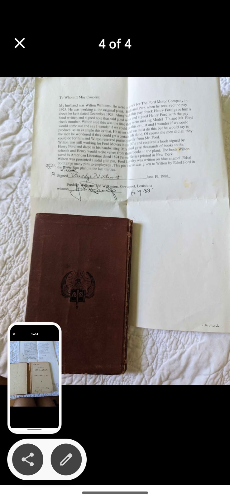 Authentic Signature by Henry Ford, Book