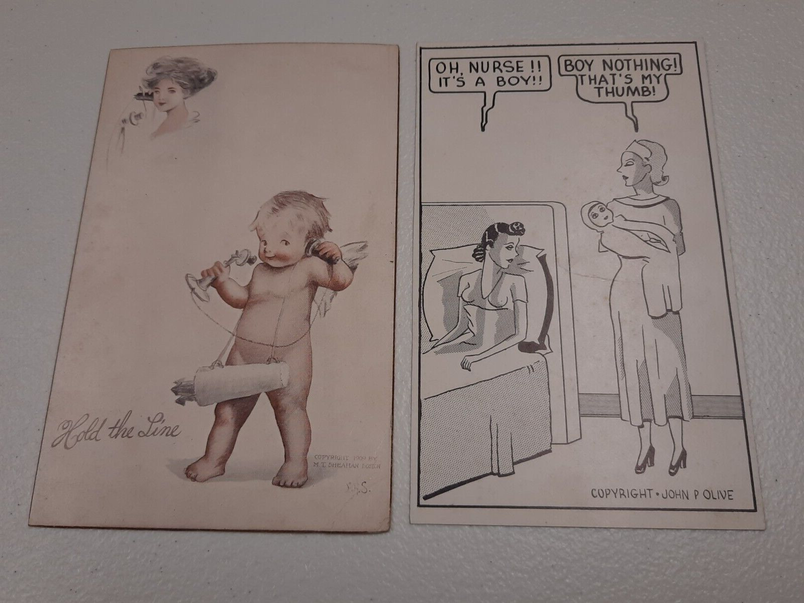 Vintage Postcard Lot Of 2 Different Humorous Comedy Olive Sheahan Early 1900