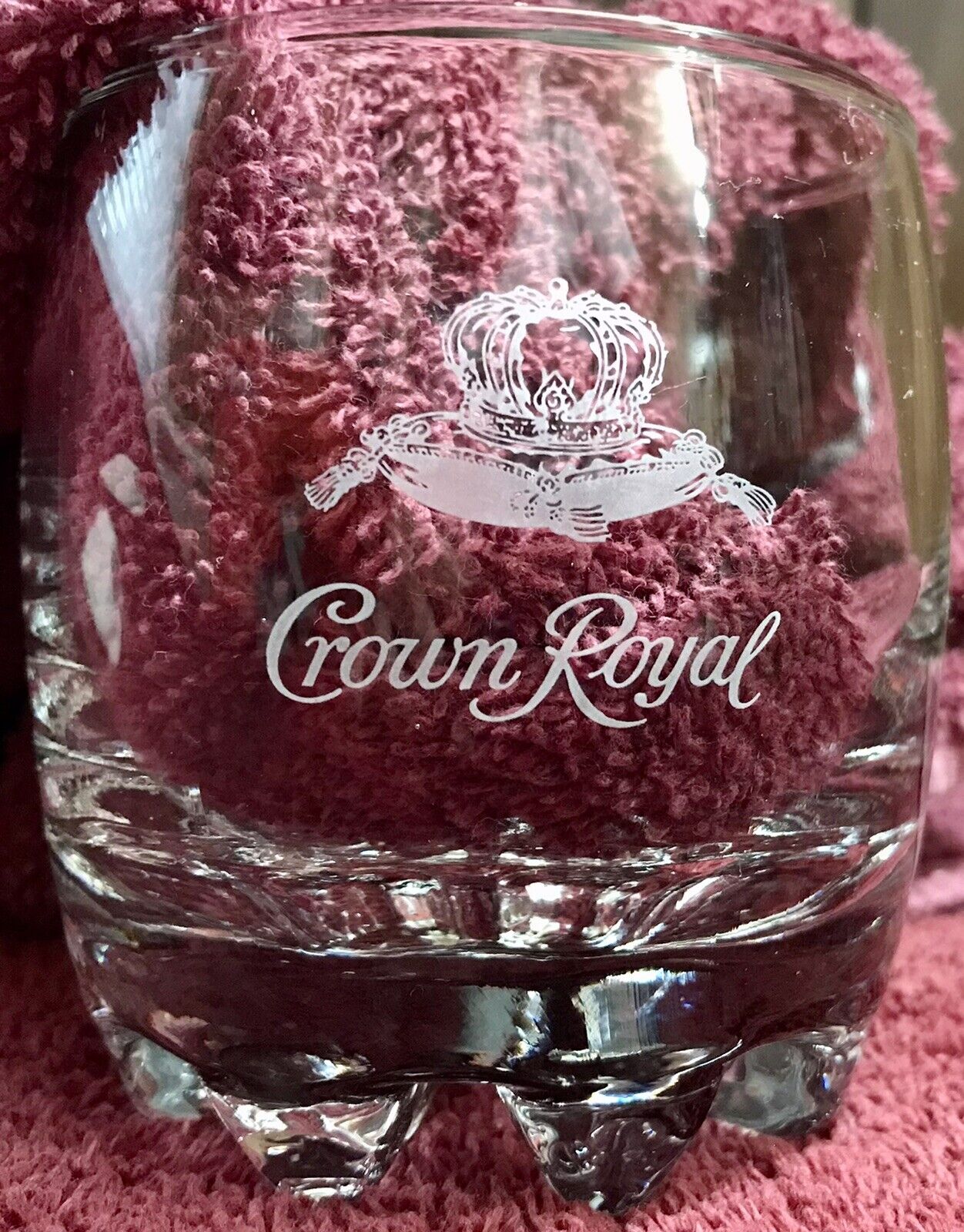 Vintage Crown Royal Low Ball Glass Made in ITALY