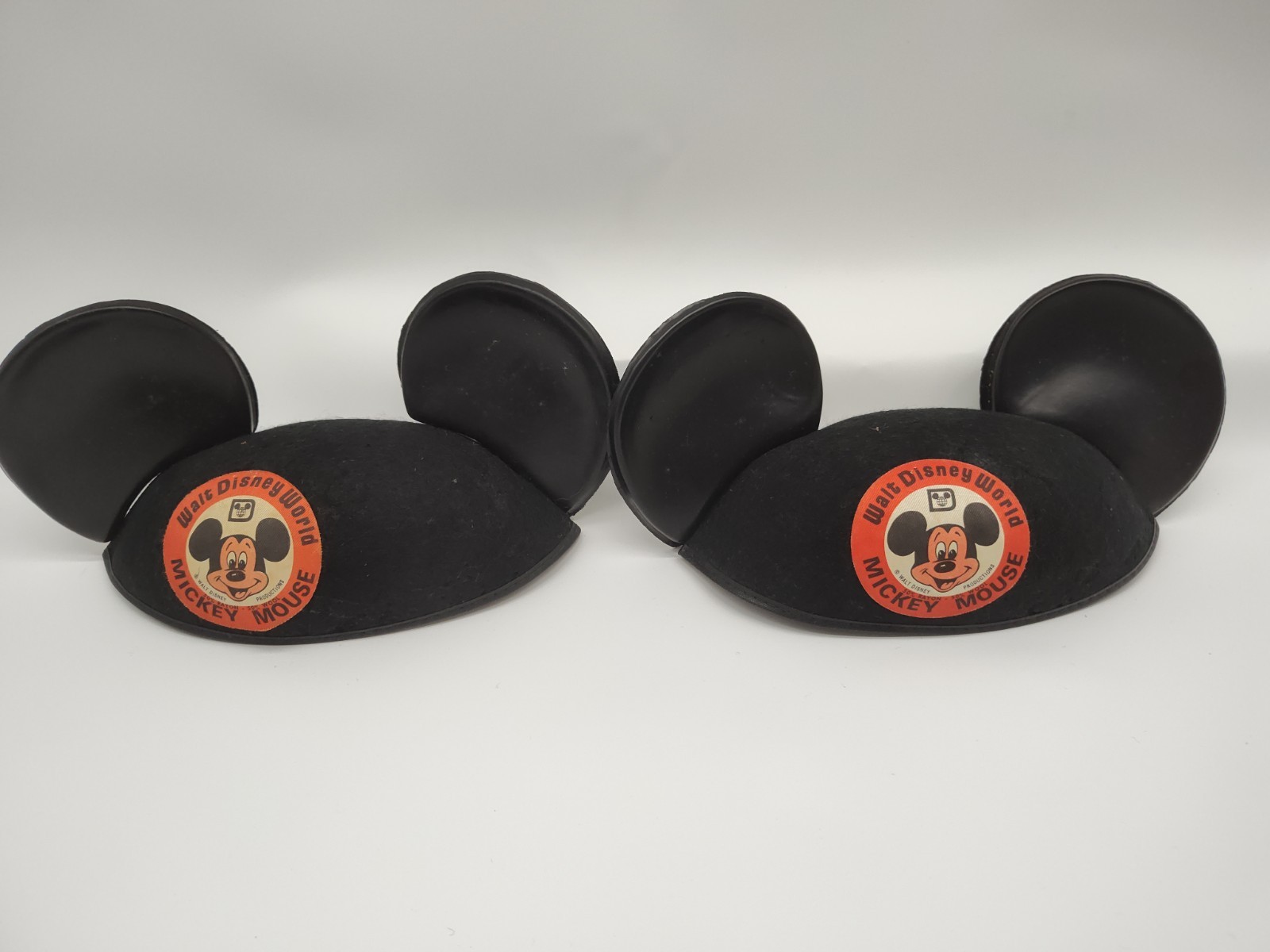 2 Vtg Walt Disney World Child Mickey Mouse Mouseketeer Classic Ear Hats Black