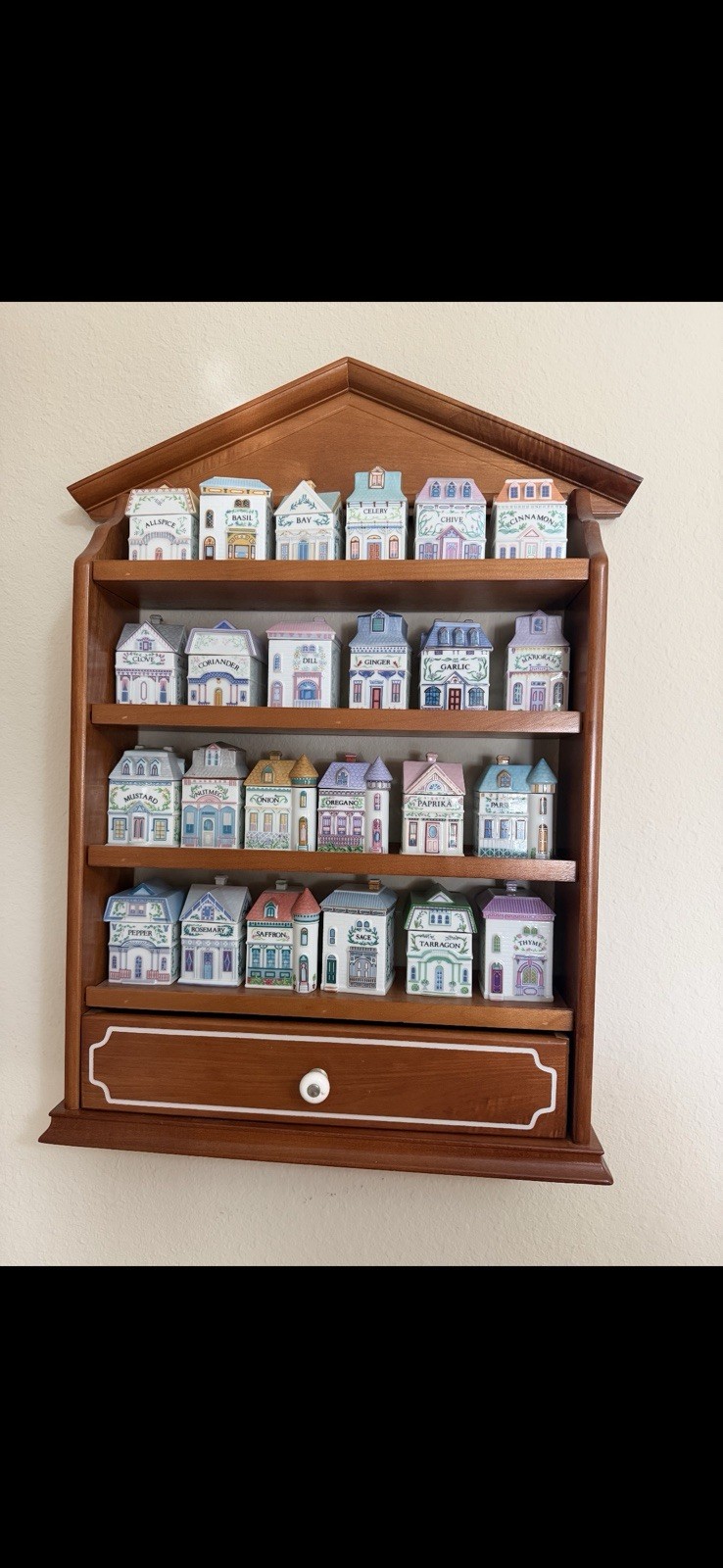 Vintage 1989 Lenox Spice Village COMPLETE 24 Set With Display Rack Shelf