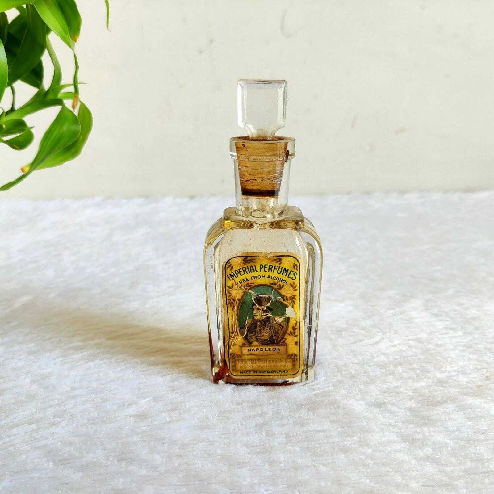 1930 Vintage Imperial Perfumes Napoleon Glass Bottle Switzerland Decorative GL14