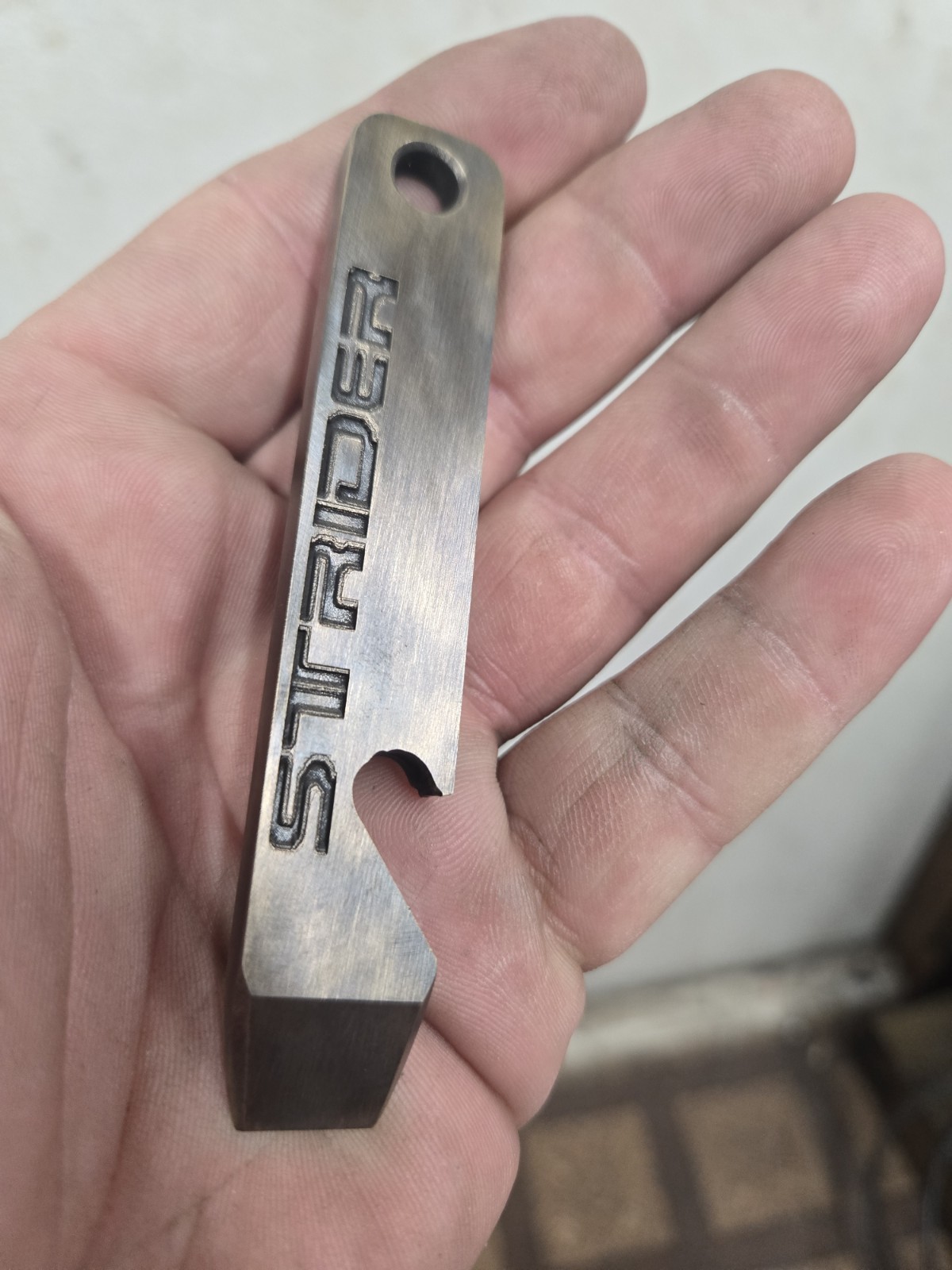 Strider  Pocket  knife Edc Pry Bar Solid Brass  Custom Laser Engraved 