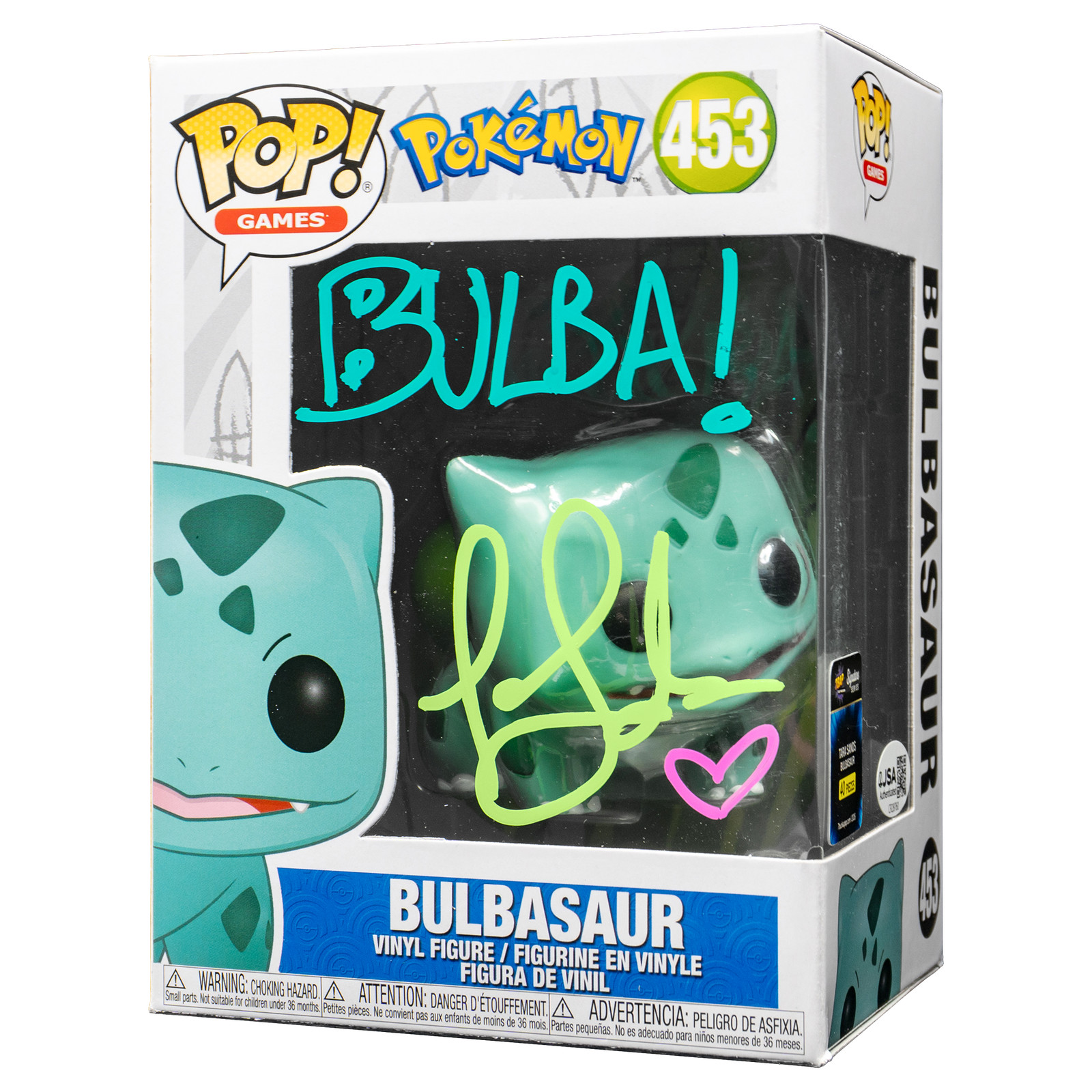 Tara Sands Signed Bulbasaur Funko Pop - 7BAP Signature Series