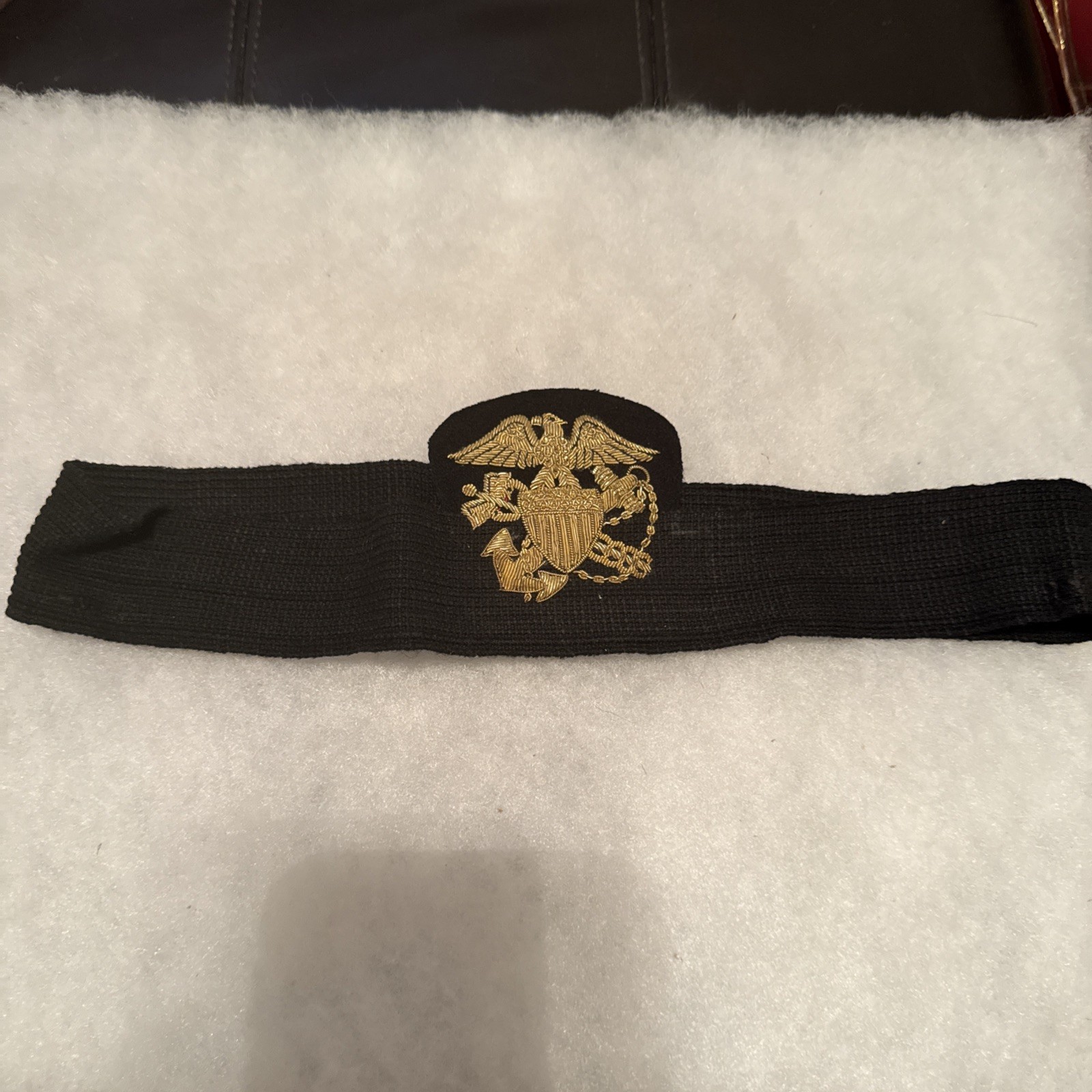 WWII U.S NAVY Public Health Service (USPHS) - Officer\'s Bullion Hat Badge USN