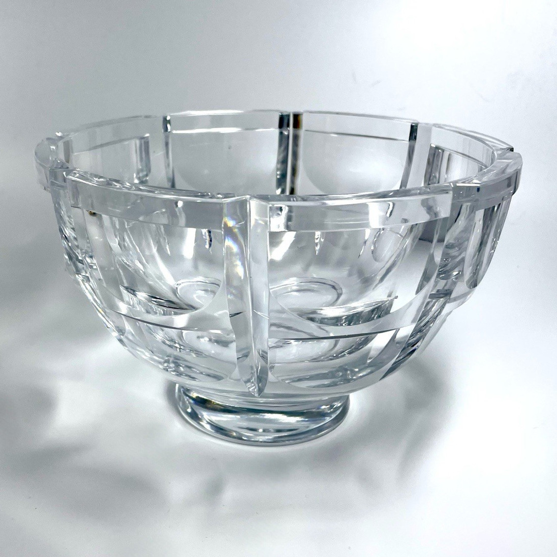 Vintage Orrefors Sweden Thousand Windows Crystal Bowl Signed SG 395/1 Simon Gate