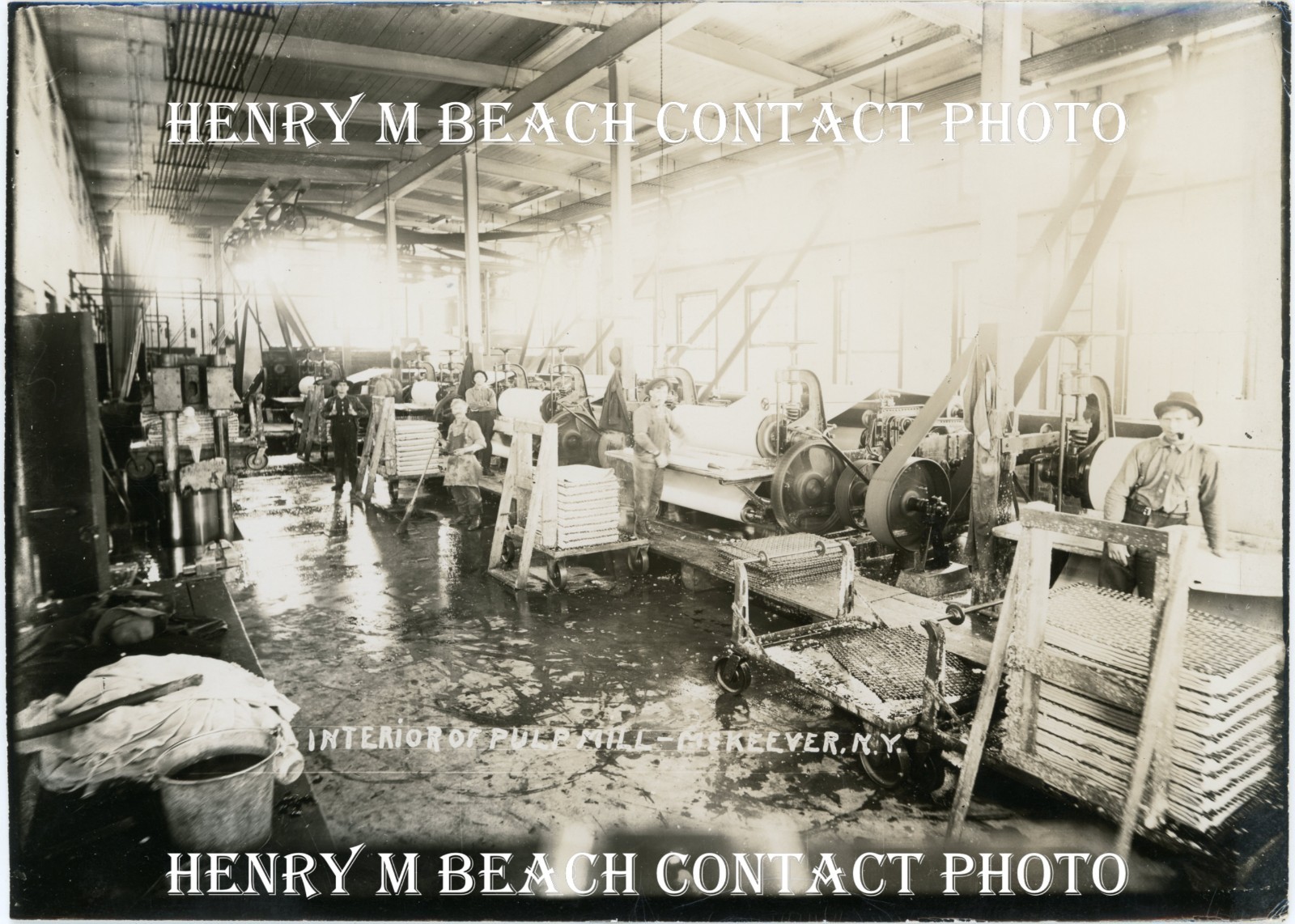 1900s Photo McKeever New York Pulp Mill Interior Henry M Beach 5x7 Contact Print