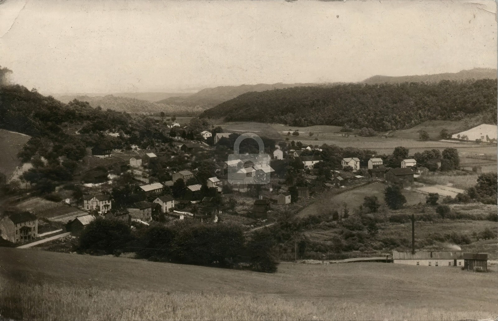 Aerial View HOPEWELL PA Bedford County 1910 RPPC Photo Postcard COPY