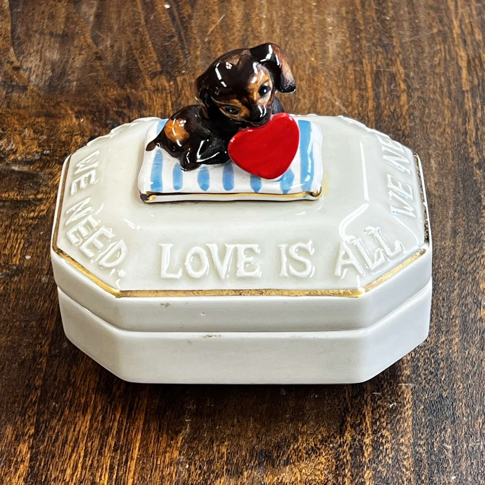 Enesco Vintage Ceramic Jewelry Box 4\