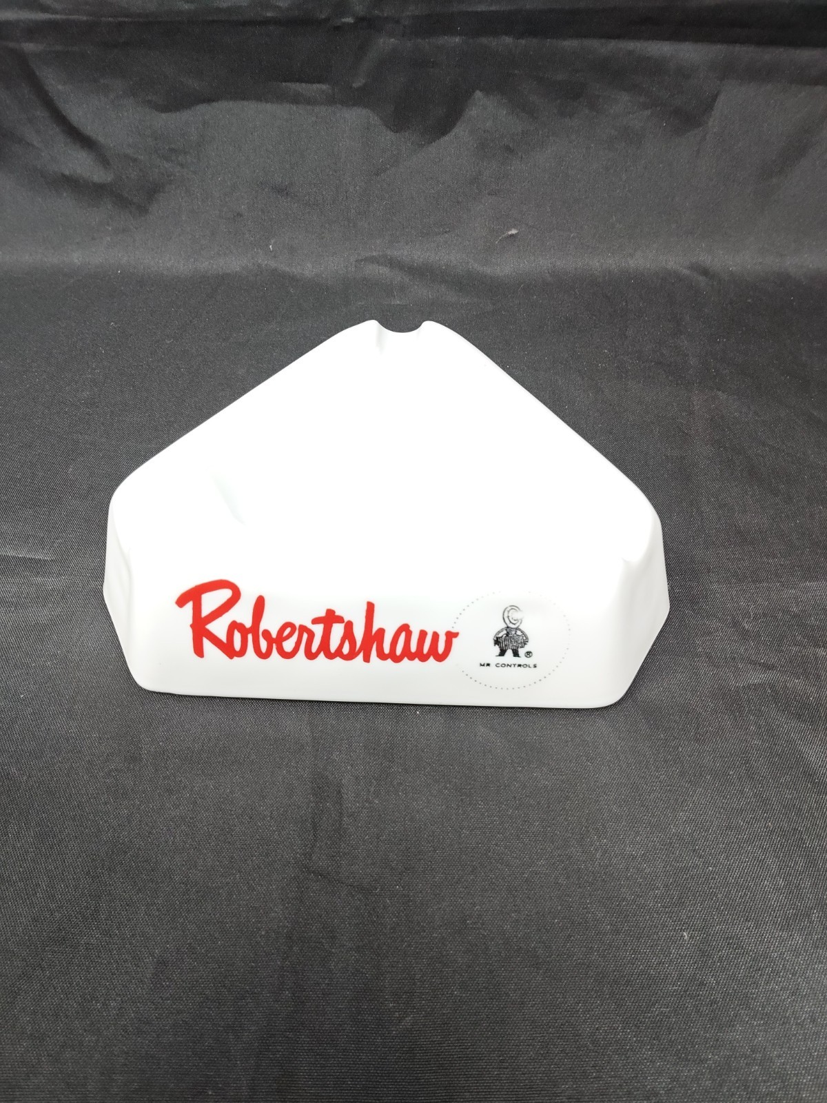 Vintage Robertshaw advertising ashtray Milk Glass Mr Controls MCM 1950\'s Excllen
