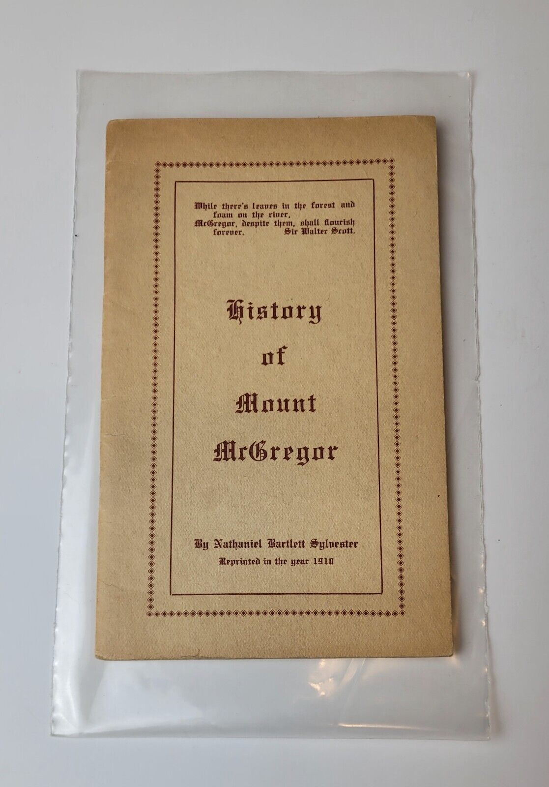 Rare 1918 SARATOGA HISTORY OF MOUNT MCGREGOR by NATHANIEL BARTLETT SYLVERTER EC