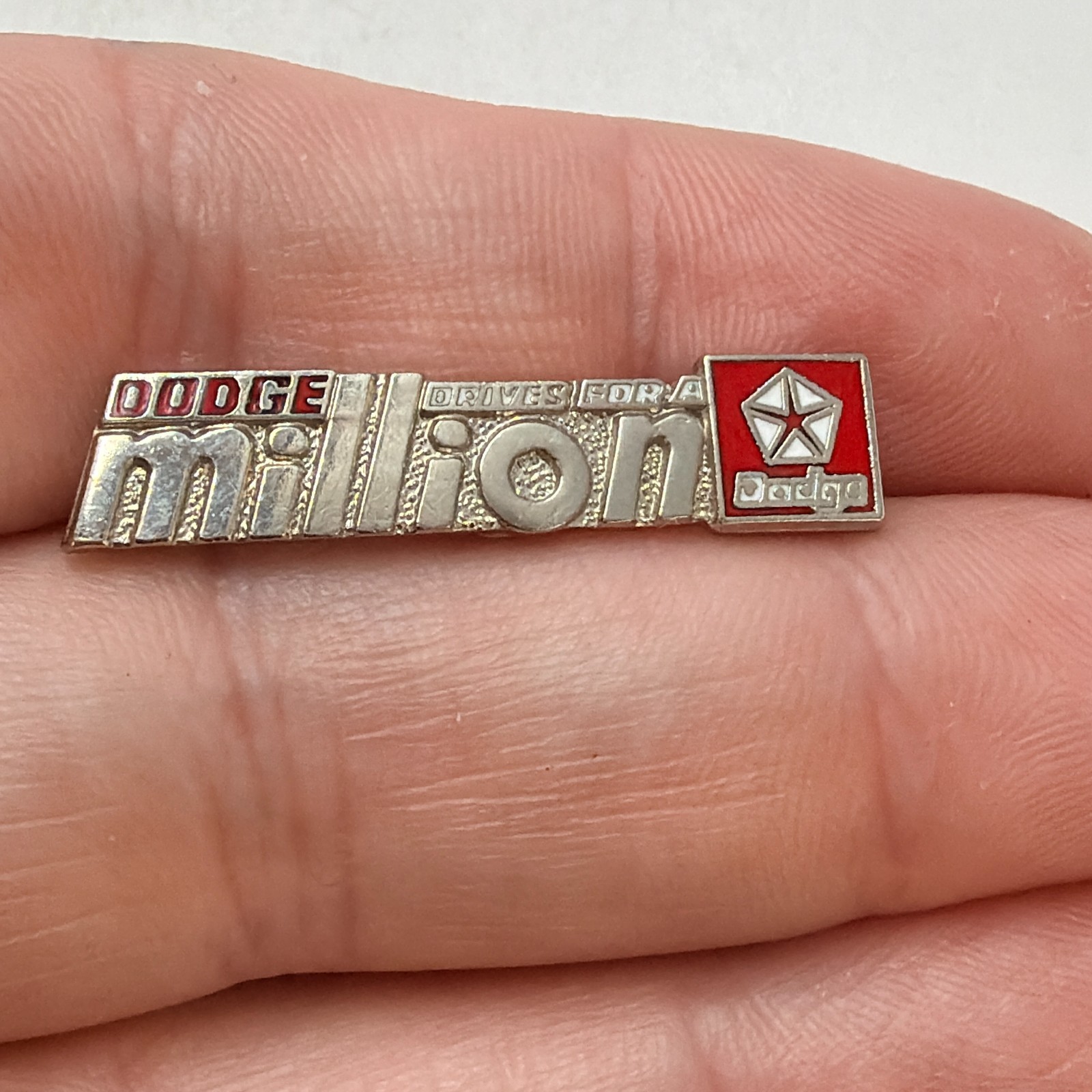 Dodge Drives For A Million Lapel Pin Chrysler Pentastar Logo Auto Sales Vintage