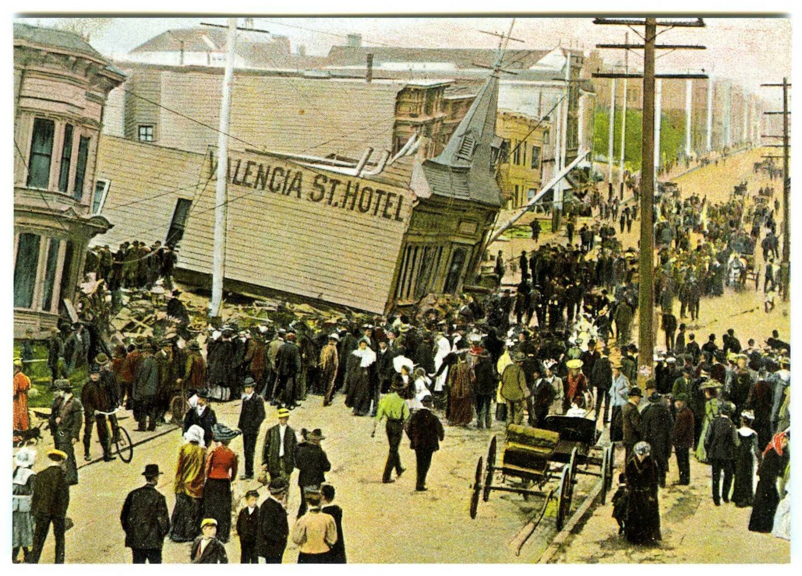 1906 SAN FRANCISCO EARTHQUAKE w/VALENCIA ST. HOTEL DEVASTATION~NEW 1983 POSTCARD