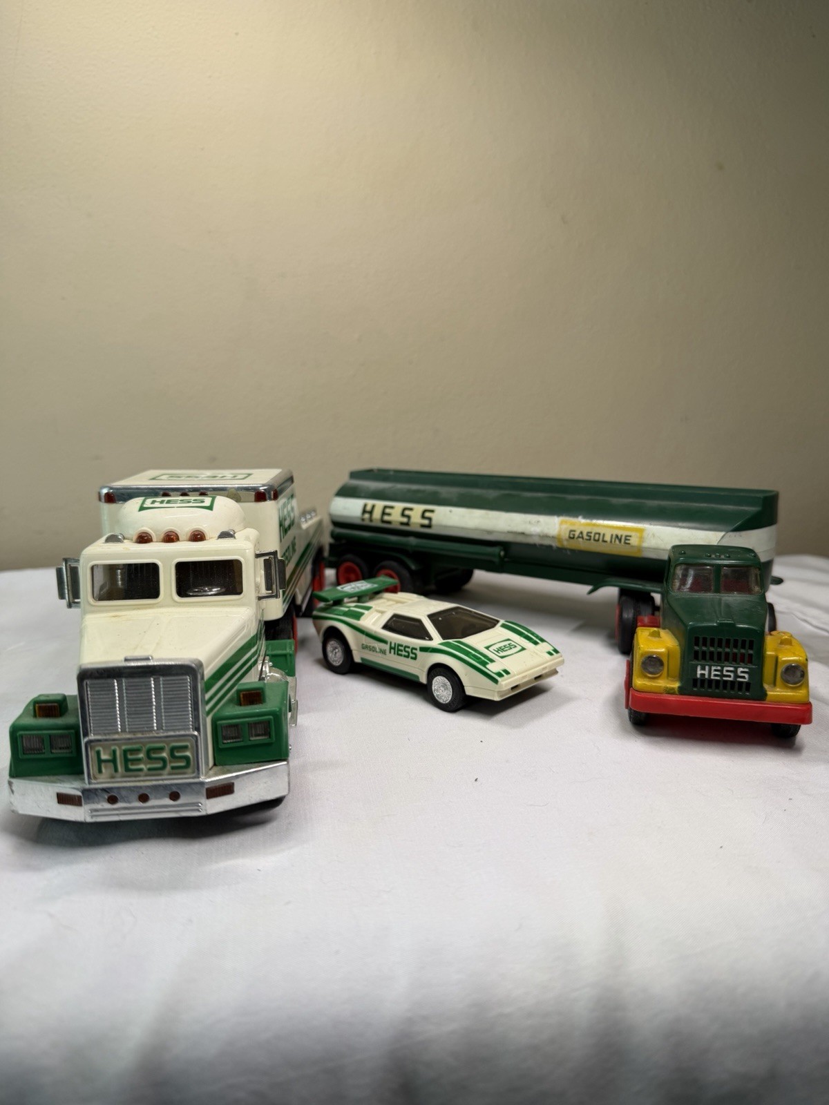 Vintage 1991 Hess Flatbed Truck & Racer + 1972/1974 First Hess Tanker Lot