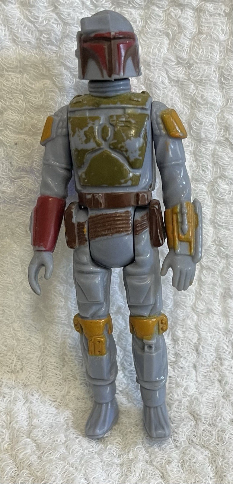 Star Wars Vintage Boba Fett Action Figure White Grey Armor Yellow Red Details