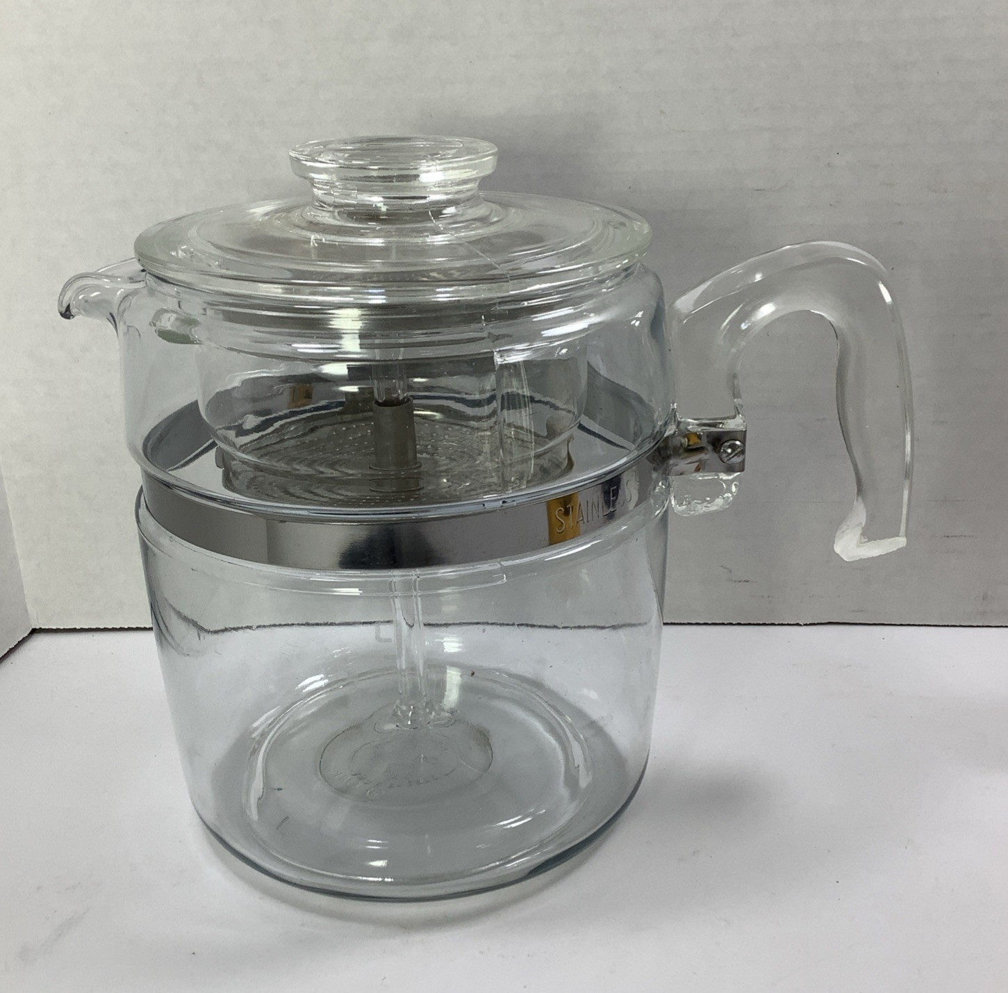 Vintage PYREX Clear Glass 9 Cup Coffee Pot Percolator 7759 6 Pieces Complete Set