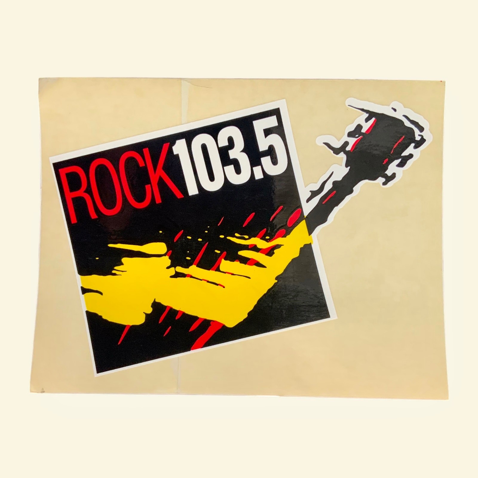 Vintage Rock 103.5 WRCX Chicago Radio Sticker Guitar Decal 1990s NOS