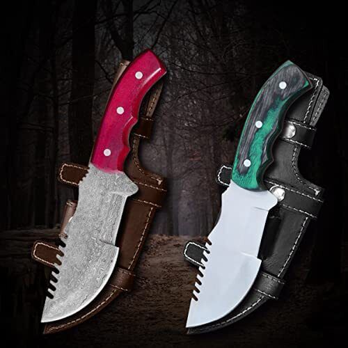 TRACKER® Camping Knife 2 Pcs Set, Hunting &, Survival Knife, Full Tang Blade