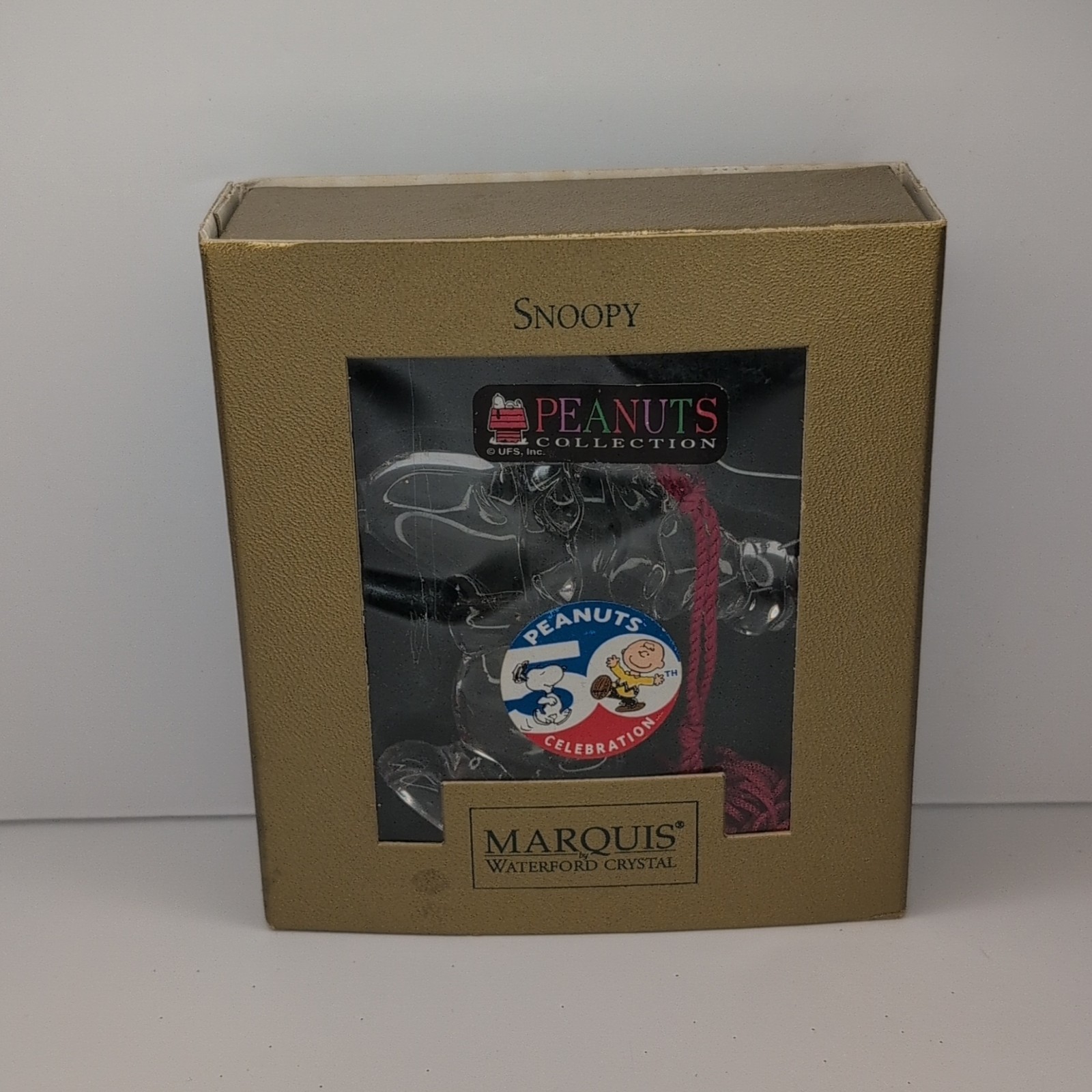 Marquis Waterford Peanuts Crystal Collection SNOOPY with Hat Ornament ©2001