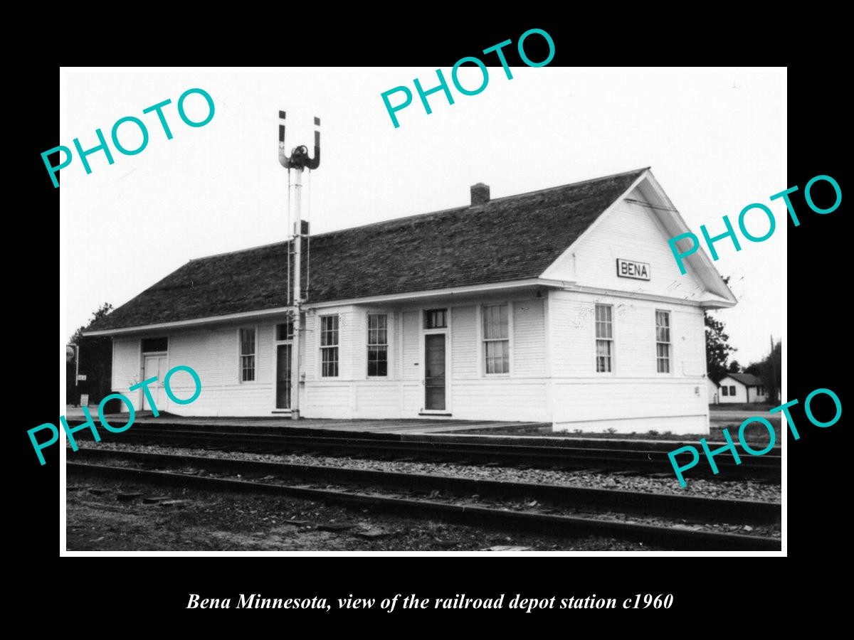 Bena Minnesota The Railroad Depot Station c1960 Old Large Historic Photo