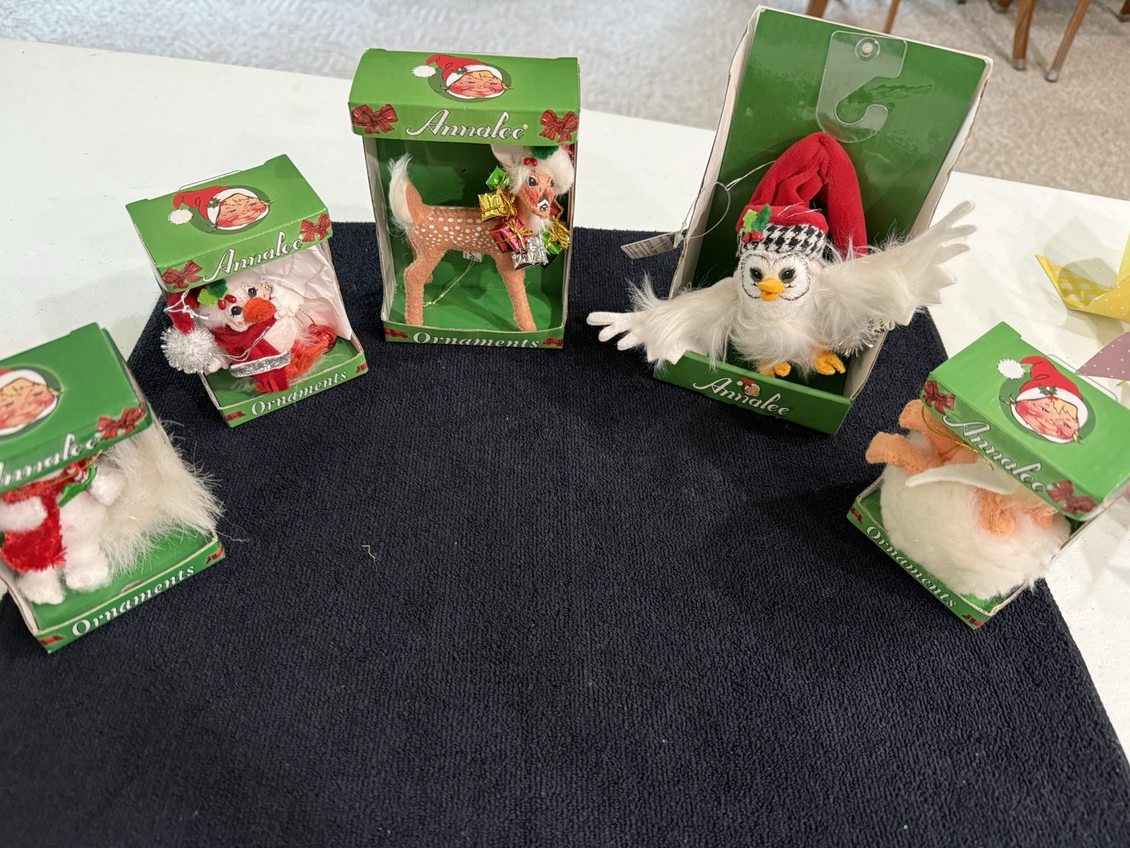 Lot of 5 Boxed Annalee Christmas Ornaments