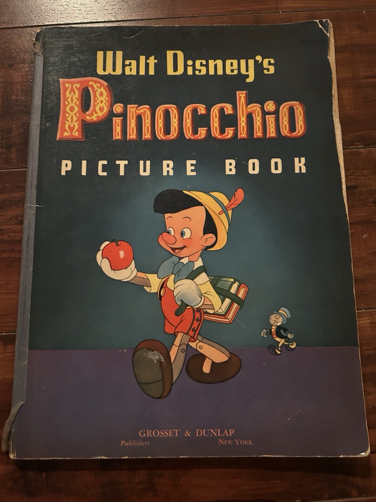 Vintage Walt Disney Pinocchio Picture Book 1940 Oversized Rare 1939 Vintage Walt Disney Pinocchio Picture Book 1940 Oversized Rare 1939