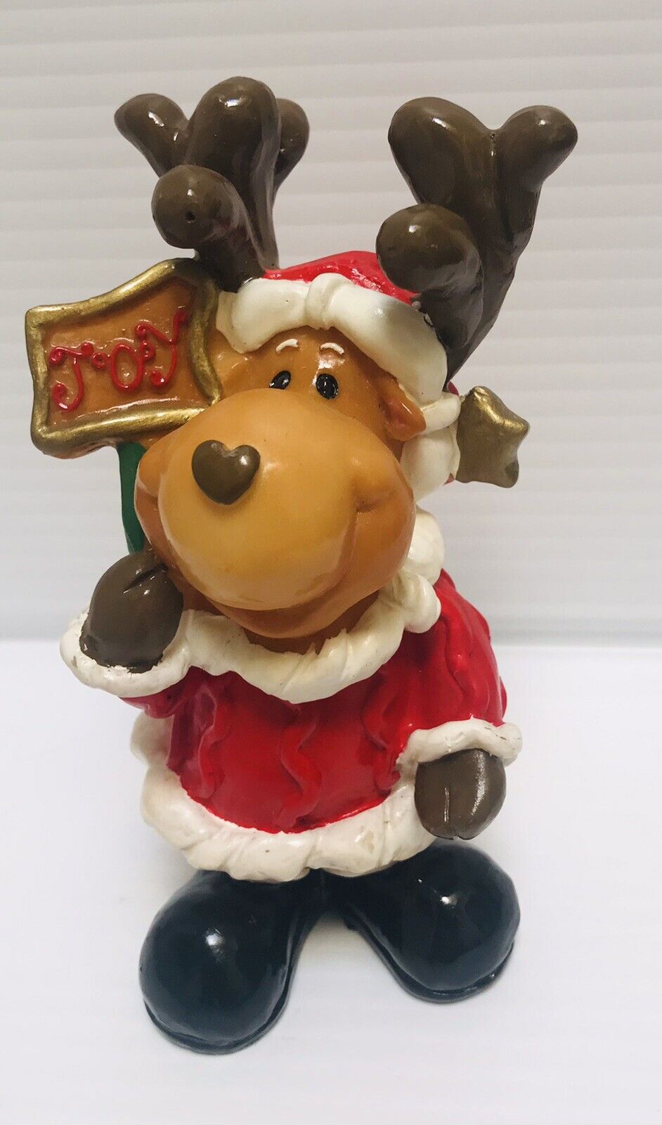 K\'s Collection Figurine Moose Christmas Joy Deer Santa Winter