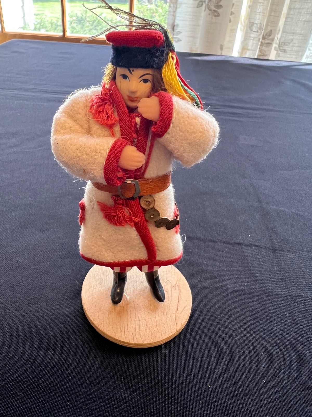 Vintage Spoldzielnia Pracy RLIA Polish Folk Art Doll Krakow Poland 5” On stand