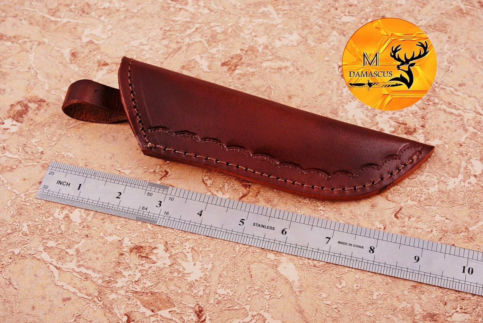 HANDMADE PURE COW LEATHER SHEATH FOR FIXED BLADE KNIFE SURVIVAL EDC 1303