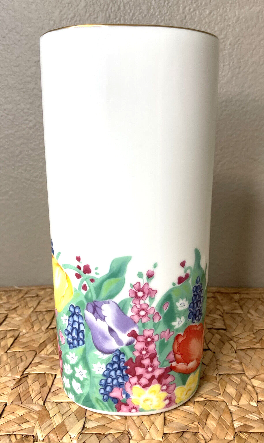 Otagiri Oval Vase Tulip Garden Elizabeth King Brownd Made In Japan Spring Floral