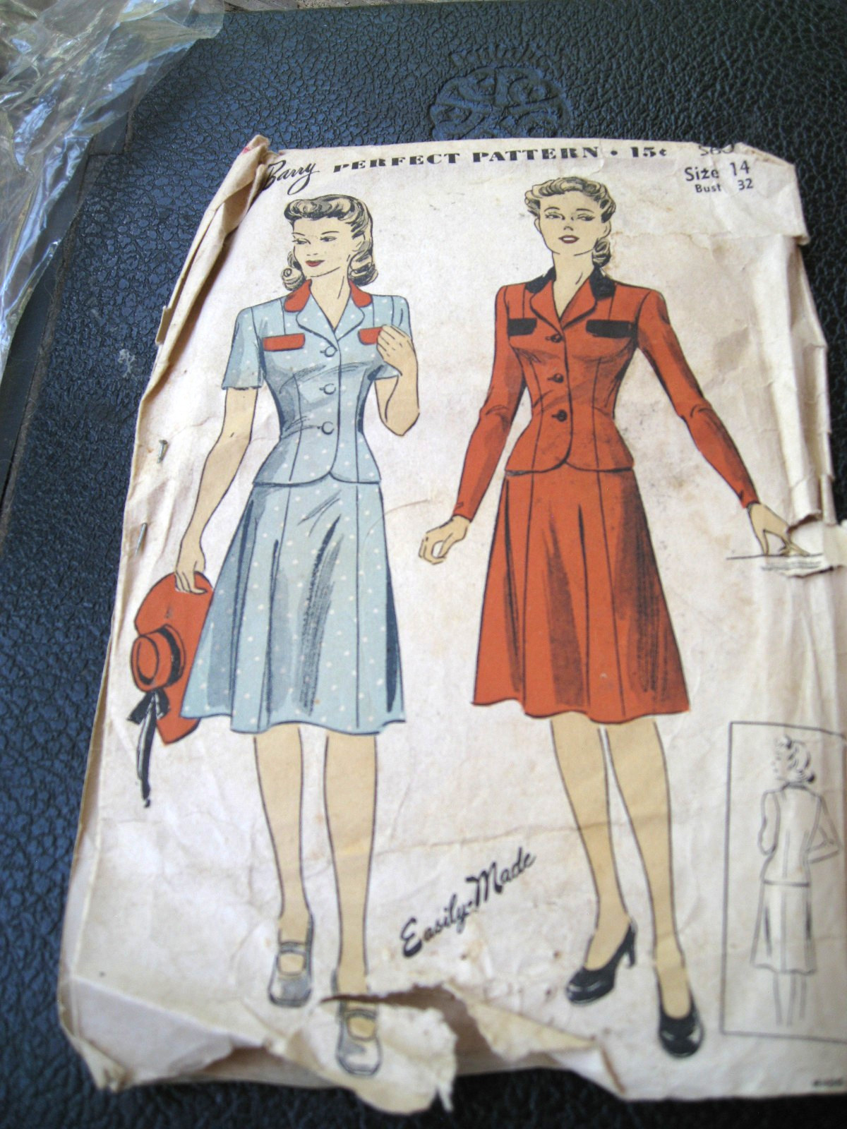 Vtg 40s DuBarry Misses' Sz 14 (32/26/35) Suit Pattern Vtg 40s DuBarry Misses' Sz 14 (32/26/35) Suit Pattern