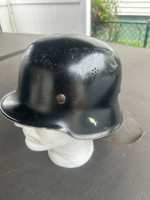 Postwar German Firemans Helmet w/ Havelock- $99.99 Buy It Now