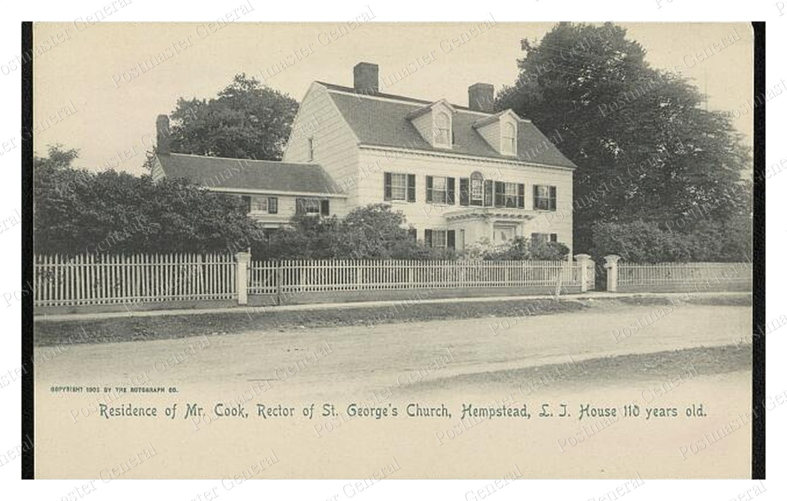 Hempstead New York Cook Residence Standard Postcard COPY RPPC