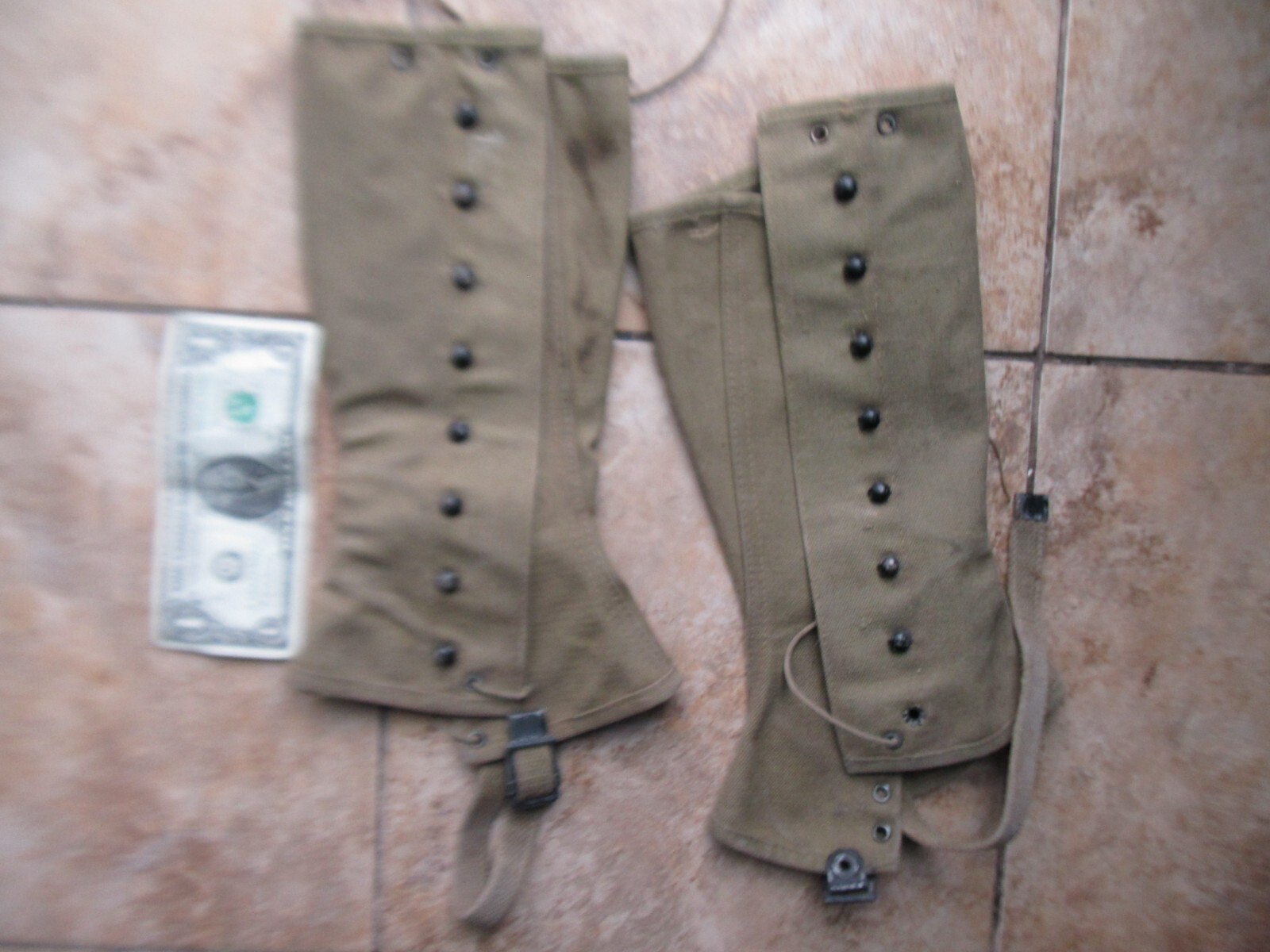 Great Pair of Early 1938 WWII GI Issue Canvas Leggings, Re - enactors, GIFT