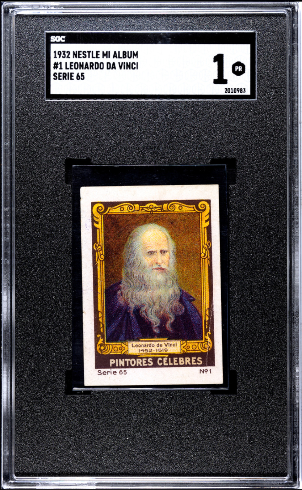 1932 Nestle #1 Leonardo da Vinci card - SGC 1 Highest Graded Grail Stollwerck