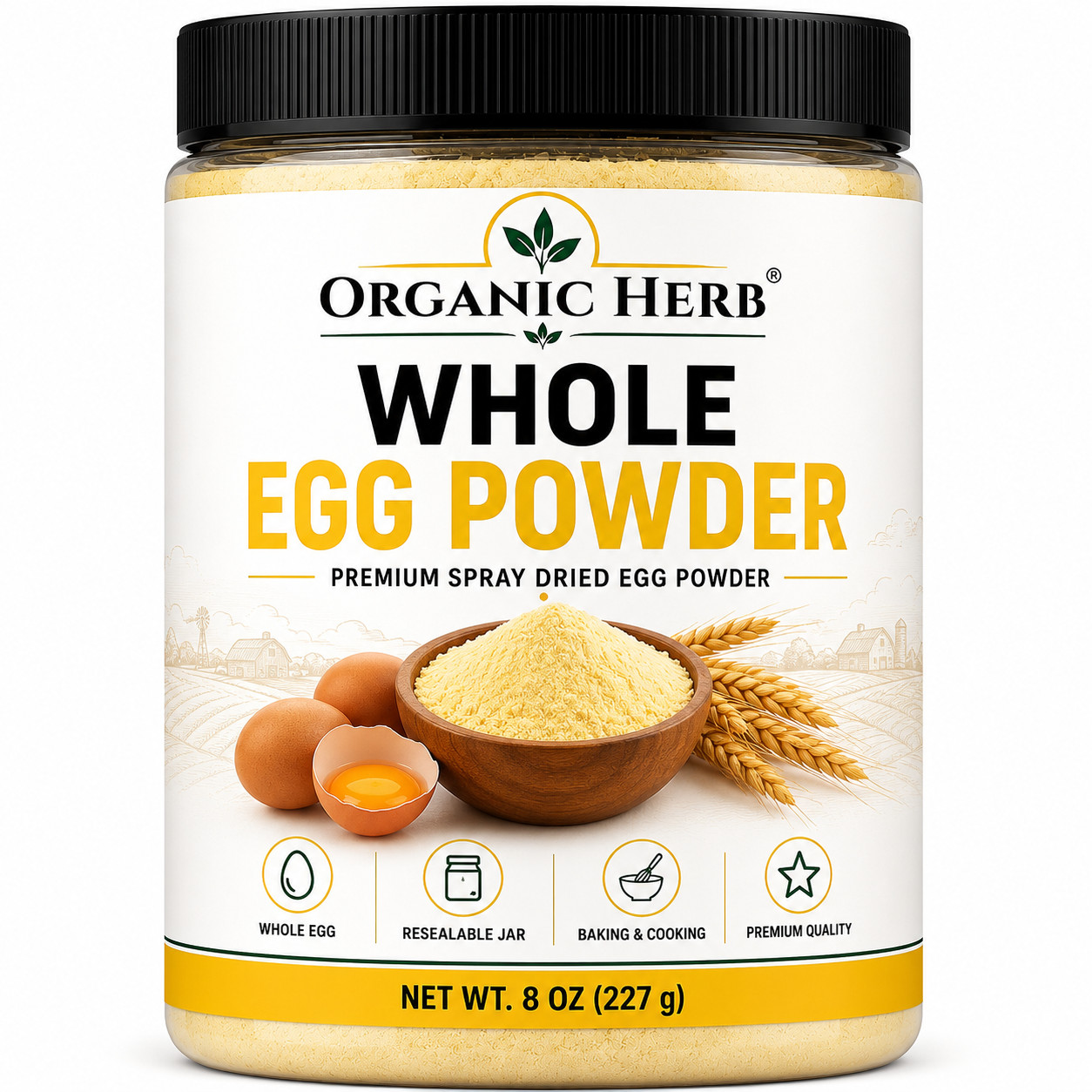 Organic Herb Whole Egg Powder 4oz (113g) | Dried Whole Eggs | Baking & Cooking