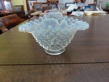Vintage Fenton French Hobnail Opalescent Ruffled Edge Dish picture