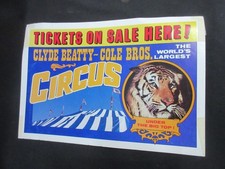 1990's Clyde Beatty Cole Bros World's Largest Circus Poster Under the Big Top picture