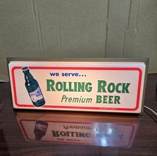 Vintage Latrobe Brewing Co Rolling Rock Premium Lighted Beer Sign Metal picture