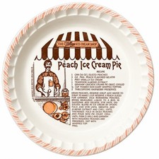 **RARE** Royal China Peach Ice Cream Pie Recipe Pie Plate picture