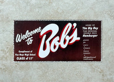 Vintage 1950s Bob's Big Boy Menu Van Nuys High School Class of '57 Variation picture