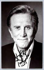 Kirk Douglas Autographed Photo Black & White Hollywood Legend Actor 3 x 5 Inches picture
