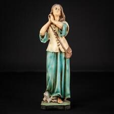 St Joan of Arc Statue Jeanne d'Arc Figure Vintage Martyr Plaster Figurine 16