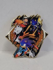 Embossed Enamel Lapel Pin Badge Sonic the Hedgehog Speed Stamp vs Eggman Metal picture