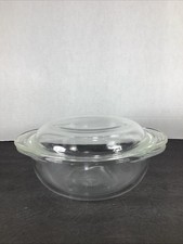 Vintage~PYREX #022 Clear Glass 1 Quart Casserole Baker Dish w/Lid 682-C picture