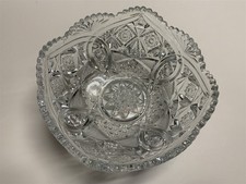 Antique American Brilliant Sawtooth 8 in Display Bowl Unique Pattern picture
