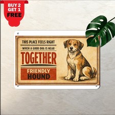 American Foxhound Dog Lover Slogan Sign Retro Pet Grooming Wall Metal Decor picture