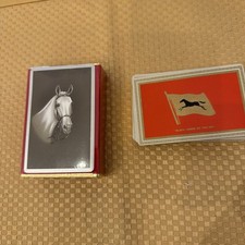 2 Vtg Decks Of Playing Cards With Horses One Is Advertisement picture